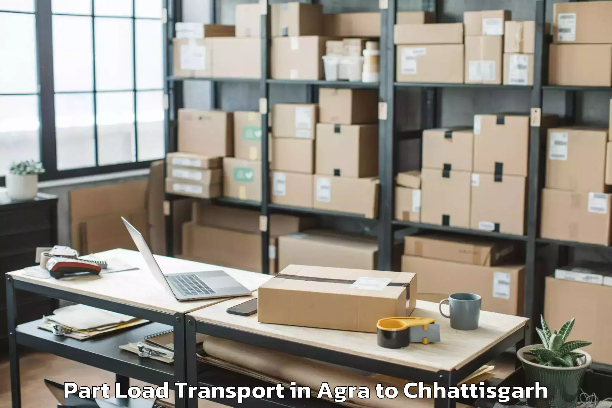 Reliable Agra to Sirpur Part Load Transport